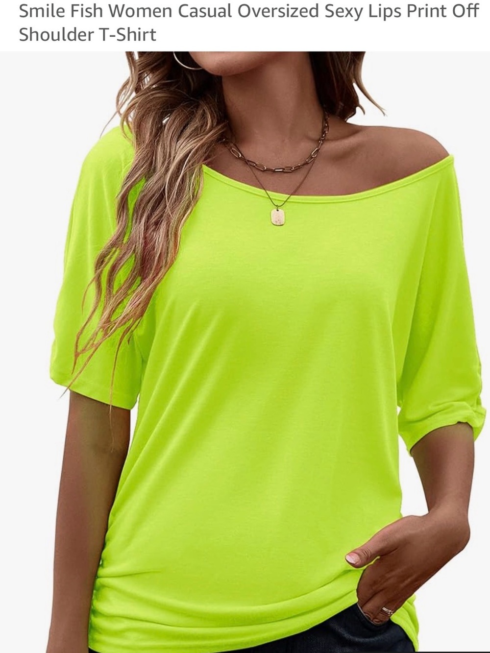 Neon Green Off-Shoulder Women's Top -Size 3X